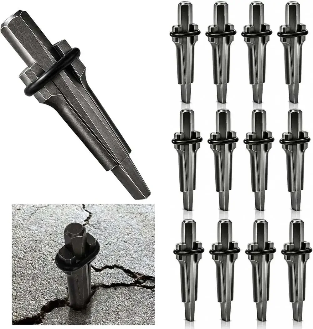 12 Pack Wedge and Feather Shims Heavy Duty Rock Splitting Tools 5/8 Inch